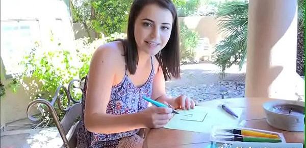 Hot teen amateur Kylie insert a few sharpies in her juicy pussy outdoor